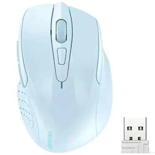 TECKNET Wireless Mouse, 2.4G Ergonomic Optical Mouse, Computer Mouse for Laptop, PC, Computer, Chromebook, Notebook, 6 Buttons, 24 Months Battery Life, 4000 DPI, 6 Adjustment Levels - 1