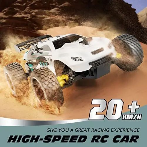 Tecnock RC Cars Remote Control Car for Kids, 1: 18 Scale 20 KM/H 2WD Offroad Buggy, 2.4GHz RC Racing Car with USB-C Easy Charging & 50 Mins Playtime, Toys Gifts for Boys & Girls - 3