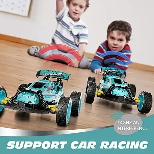 Tecnock RC Car Remote Control Car for Kids, 1: 18 20 KM/H 2WD RC Buggy, 2.4GHz Offroad Racing Car for 40 Mins Play, Gift for Boys and Girls (Blue) - 3