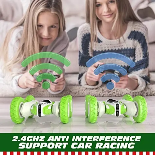 Tecnock Remote Control Car RC Cars for Kids, 4WD 2.4GHz Remote Control Toys, Double Sided Flips 360° Rotating RC Stunt Car, Toy for 5 6 7 8 Year Old Boys Girls - 3