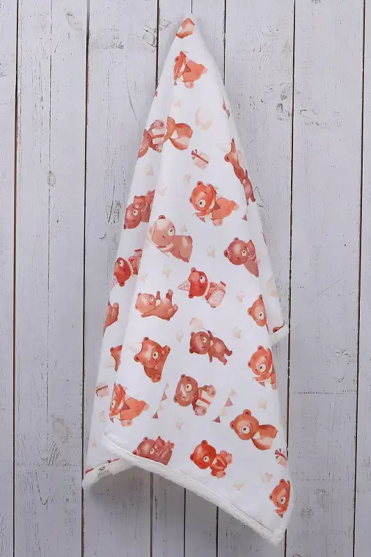 Teddy Bear Baby Blanket Thick Sheep Wool Blanket- Milk Coffee - 3