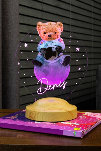 Teddy Bear, Bear LED Lamp, Birthday Gift Colorful Printed LED Lamp Night Light - SEVGİLAMBASI