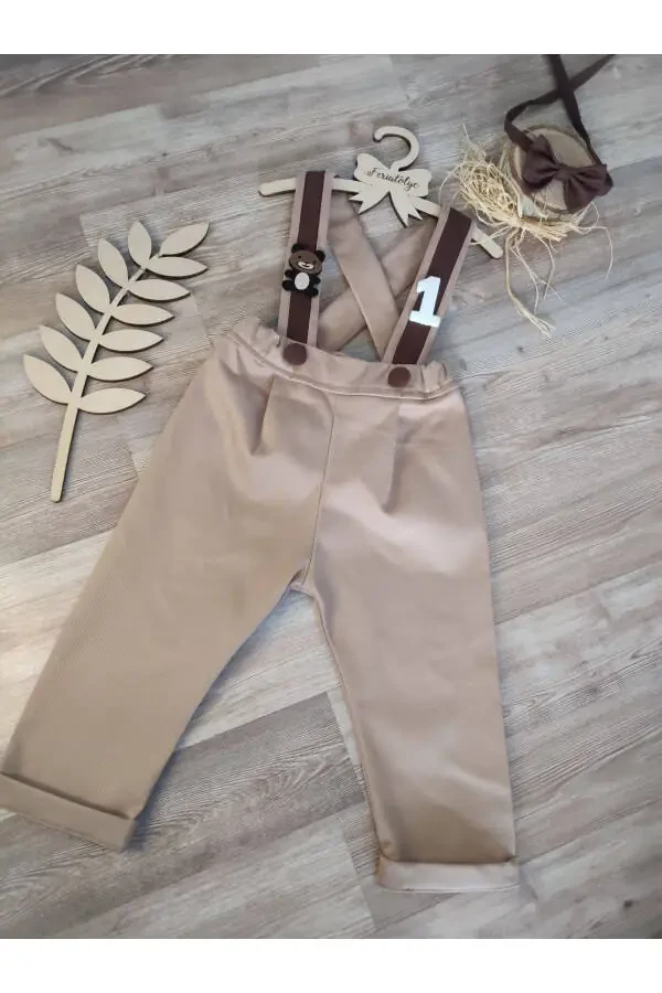 Teddy Bear Concept Baby Boy Dungarees 1 Year Birthday - 2