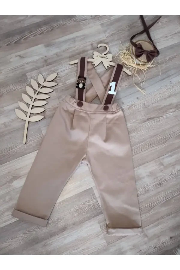 Teddy Bear Concept Baby Boy Dungarees 1 Year Birthday - 3