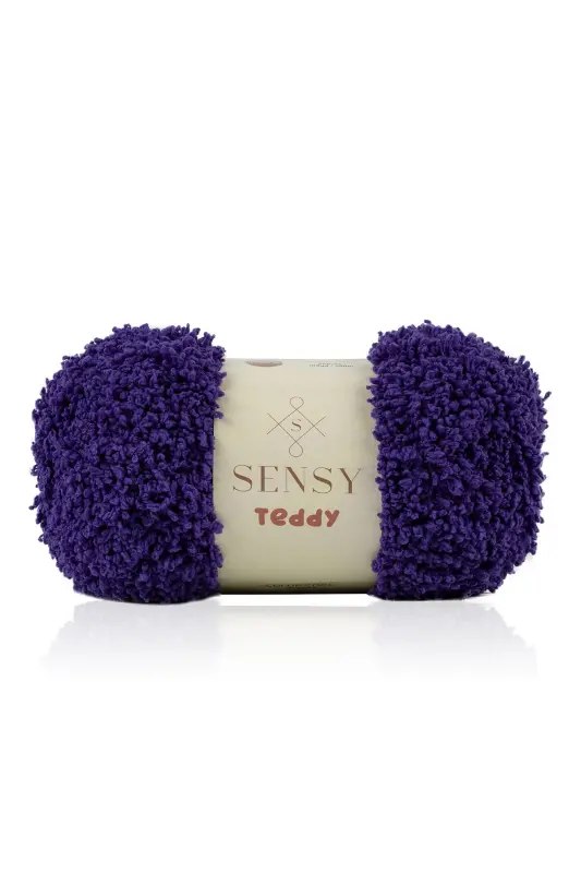Teddy El Örgü Ipi Battaniye Ipi Kazak Ipi Hırka Ipi Atkı Ipi Bere Ipi Örgü Ipliği Mor-Mor - SENSY
