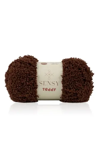 Teddy El Örgü İpi Hırka Kazak İpliği Battaniye İpi Atkı İpi Bere İpi El Örgü İpliği Kahverengi-Kahverengi 