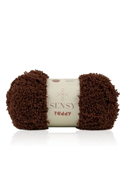 Teddy El Örgü İpi Hırka Kazak İpliği Battaniye İpi Atkı İpi Bere İpi El Örgü İpliği Kahverengi-Kahverengi - 1