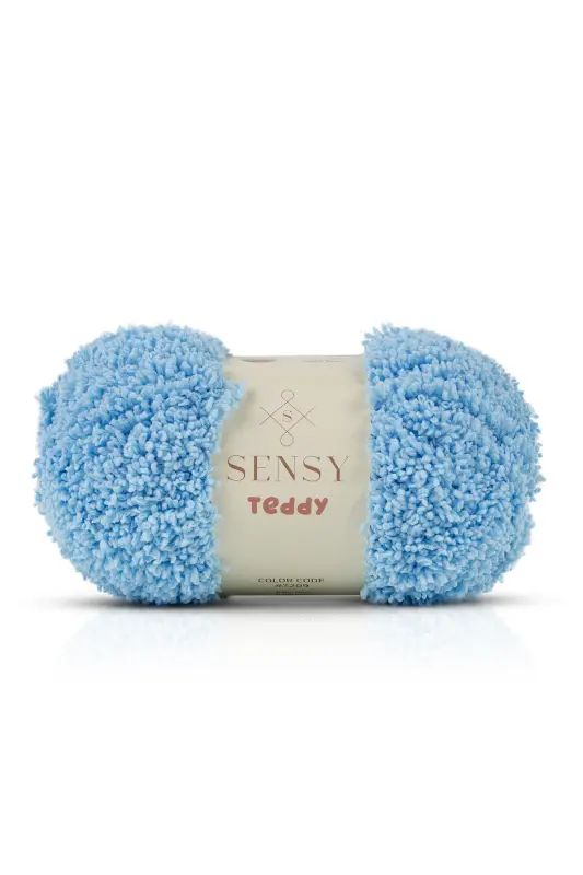 Teddy Hand Knitting Yarn Blanket Yarn Sweater Yarn Cardigan Yarn Scarf Yarn Beanie Yarn Knitting Yarn Baby Blue-Baby Blue - 1