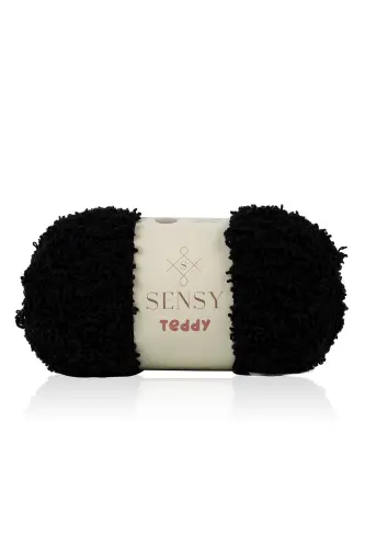 Teddy Hand Knitting Yarn Blanket Yarn Sweater Yarn Cardigan Yarn Scarf Yarn Beanie Yarn Knitting Yarn Black-Black - 1