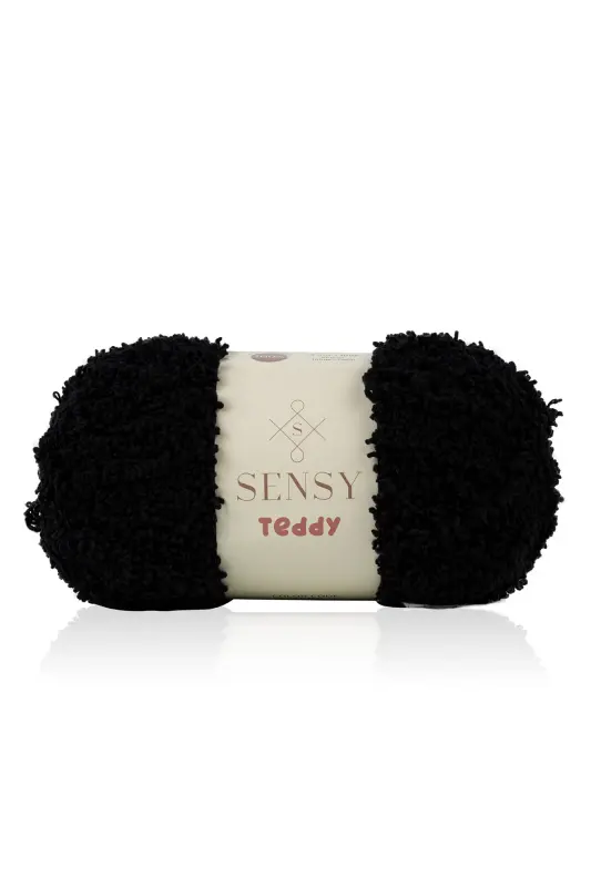 Teddy Hand Knitting Yarn Blanket Yarn Sweater Yarn Cardigan Yarn Scarf Yarn Beanie Yarn Knitting Yarn Black-Black - 1