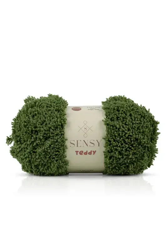 Teddy Hand Knitting Yarn Blanket Yarn Sweater Yarn Cardigan Yarn Scarf Yarn Beanie Yarn Knitting Yarn Green-Green - 1