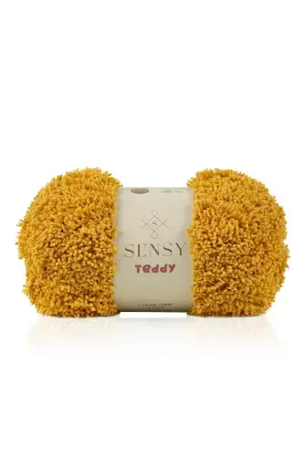 Teddy Hand Knitting Yarn Cardigan Sweater Yarn Blanket Yarn Scarf Yarn Beanie Yarn Hand Knitting Yarn Mustard-Mustard - 1