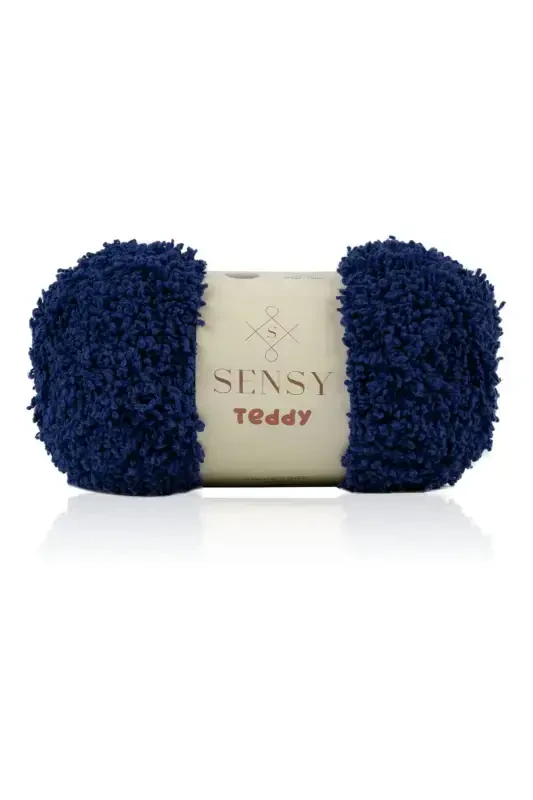 Teddy Hand Knitting Yarn Cardigan Sweater Yarn Blanket Yarn Scarf Yarn Beanie Yarn Hand Knitting Yarn Navy Blue-Navy Blue - 1