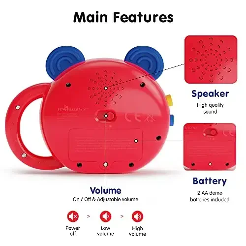 Teddy tunez Baby Toys Musical Toy Interactive Development Educational Kids Music Station Rattle Teething Safety Easy Hold Grab Sing Sensory - 6