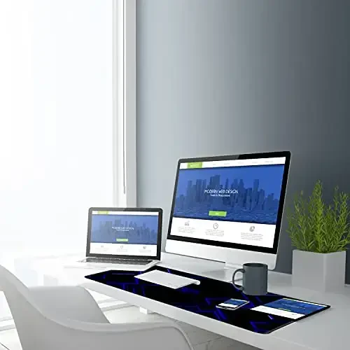 TEDNETGO Большой игровой коврик для мыши, длинные коврики, очень большой коврик для мыши с прошитыми краями, нескользящий коврик для клавиатуры для геймеров/настольных ПК/офиса/дома, синий - 6