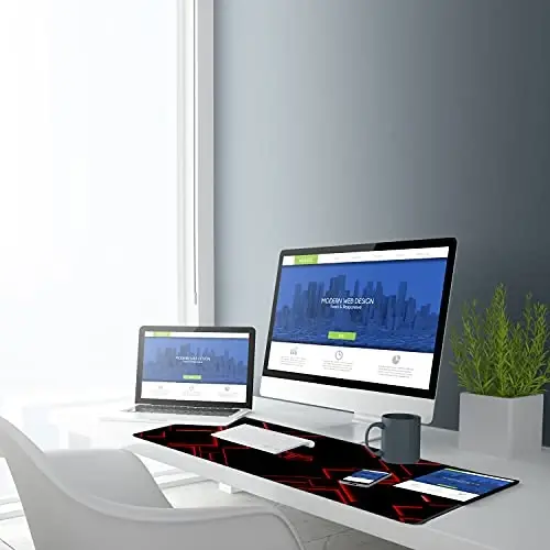 TEDNETGO Большой коврик для мыши, длинный игровой коврик, водонепроницаемый очень большой коврик для мыши с прошитыми краями, нескользящий коврик для компьютерной клавиатуры XXL для геймеров/рабочего стола/офиса/дома, КРАСНЫЙ 