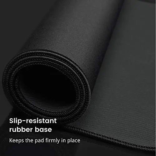 TEDNETGO Large Gaming Mouse Pad, Waterproof Extra Large Big Mouse Pad with Stitched Edge, XXL Non-Slip Black Computer Long Mousepad Desk Mat for Gamer, Office & Home, Black - 4