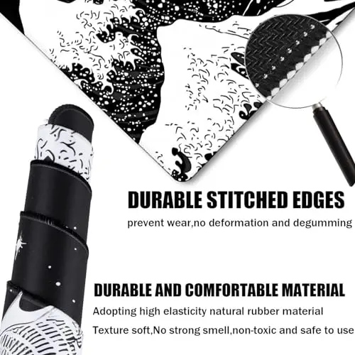 TEDNETGO Extra Large Mouse Pad, Gaming Mouse Pad, Waterproof Extra Large Mousepad with Stitched Edges, Non-Slip Base Keyboard Pad for Gamer, Office & Home, 31.5 x 15.8, Dragon - TEDNETGO (1)