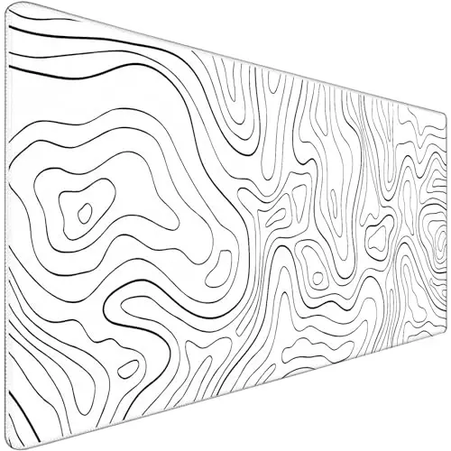 TEDNETGO Extra Large Mouse Pad, Gaming Mouse Pad, Waterproof Extra Large Mousepad with Stitched Edges, Non-Slip Base Keyboard Pad for Gamer, Office & Home, 31.5 x 15.8, Black Lines - 1