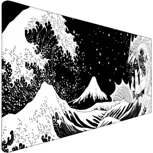 TEDNETGO Extra Large Mouse Pad, Gaming Mouse Pad, Waterproof Extra Large Mousepad with Stitched Edges, Non-Slip Base Keyboard Pad for Gamer, Office & Home, 31.5 x 15.8, Dragon 