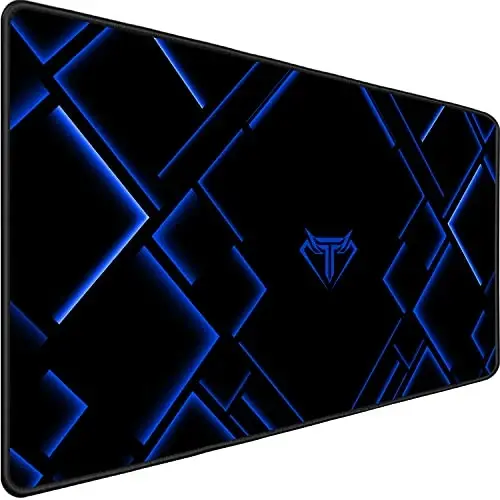 TEDNETGO Large Extended Gaming Mouse Pad, Long Mouse Pads, Extra Large Big Mouse Pad with Stitched Edge, XXL Non-Slip Computer Computer Keyboard Mat for Gamer/Desktop/Office/Home,Blue - 1