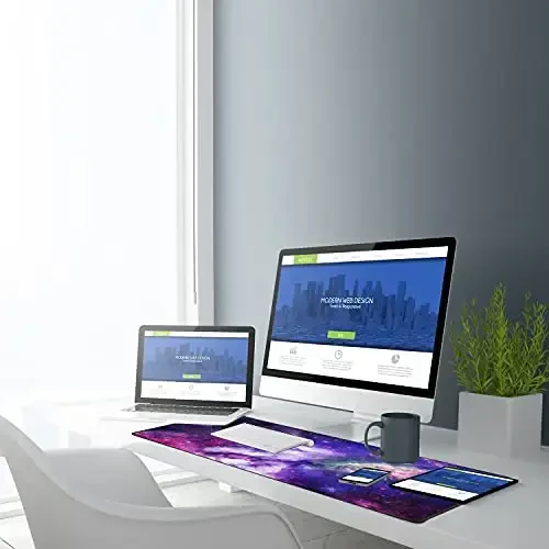 TEDNETGO Large Extended Gaming Mouse Pad, Long Mouse Pads, Extra Large Big Mouse Pad with Stitched Edge, XXL Non-Slip Computer Computer Keyboard Mat for Gamer/Desktop/Office/Home, Galaxy - 6