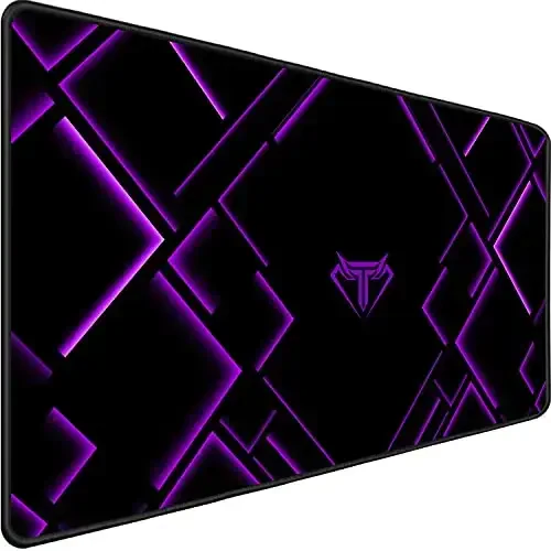 TEDNETGO Large Extended Gaming Mouse Pad, Long Mouse Pads, Extra Large Big Mouse Pad with Stitched Edge, XXL Non-Slip Computer Computer Keyboard Mat for Gamer/Desktop/Office/Home, Purple - TEDNETGO
