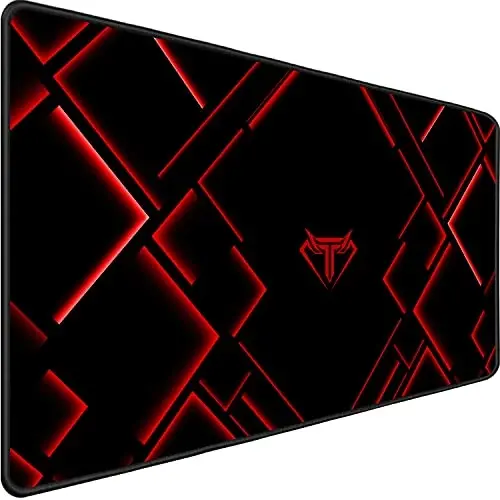 TEDNETGO Large Mouse Pad, Gaming Long Mouse Pad, Waterproof Extra Large Big Mousepad with Stitched Edge, XXL Non-Slip Computer Computer Keyboard Pad Mat for Gamer/Desktop/Office/Home, RED 