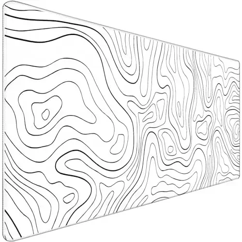 TEDNETGO Extra Large Mouse Pad, Gaming Mouse Pad, Waterproof Extra Large Mousepad with Stitched Edges, Non-Slip Base Keyboard Pad for Gamer, Office & Home, 31.5 x 15.8, Black Lines - 1