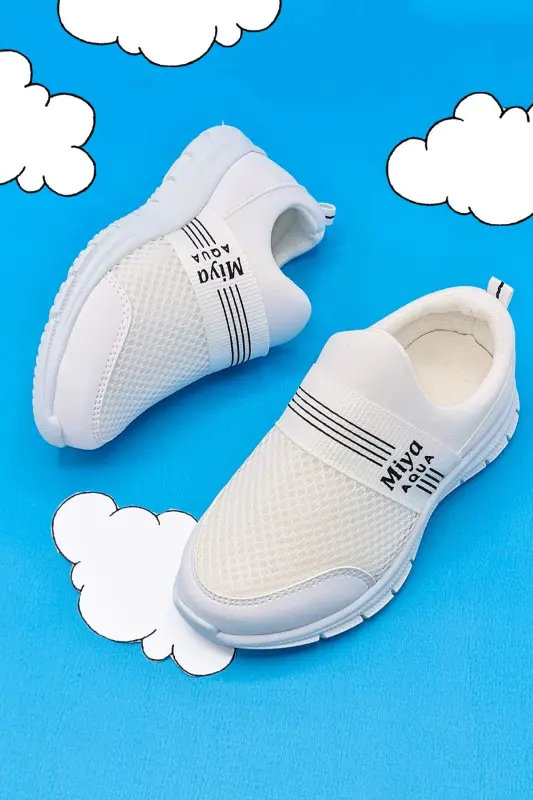 Tedy Guaranteed Unisex Children's Laceless Comfortable Flexible Daily Sneaker Sports Shoe-White - 1