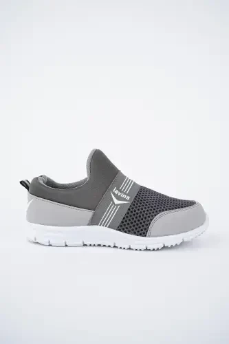 Tedy Unisex Children's Laceless Comfortable Flexible Daily Sneaker Sports Shoe Tedy-GRAY - 1