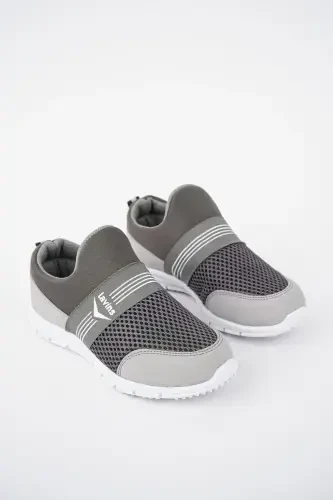 Tedy Unisex Çocuk Bağcıksız Rahat Esnek Günlük Sneaker Spor Ayakkabı Tedy-GRİ - 2