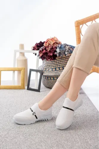 Tedy Unisex Kids Lacesless Comfortable Flexible Casual Sneaker Sports Shoes - WHITE-WHITE - 4