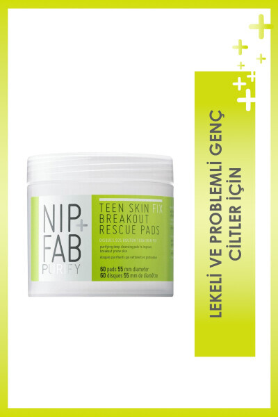 Teen Skin Facial Pads for Spot-Prone and Problem Skin 80ml - NIP+FAB (1)