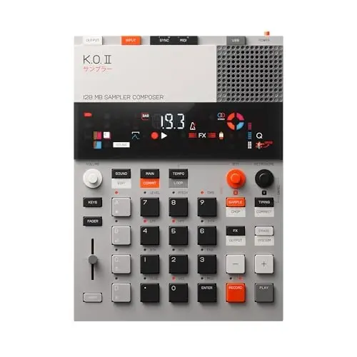 teenage engineering EP–133 K.O. II 128MB sampler, drum machine and sequencer with built-in microphone and effects 