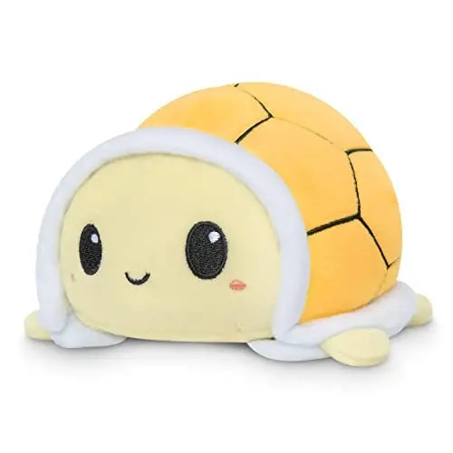 TeeTurtle - The Original Reversible Turtle Plushie - Cute Sensory Fidget Stuffed Animals That Show Your Mood- Lemons + Flowers - 2