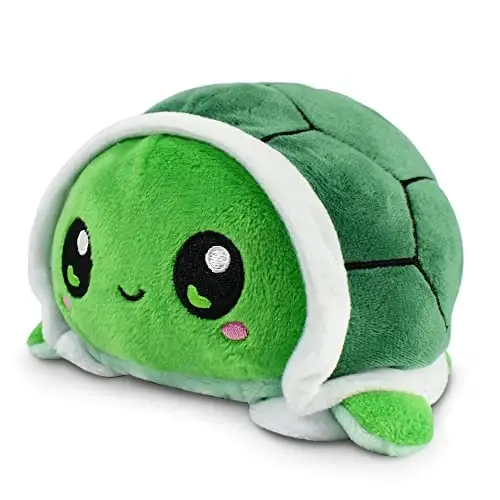 TeeTurtle - The Original Reversible Turtle Plushie - Kawaii + Worried Green - Cute Sensory Fidget Stuffed Animals That Show Your Mood - TEETURTLE (1)