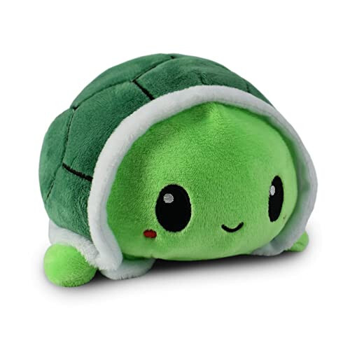 TeeTurtle - Orijinal Ters Yüz Edilebilir Kaplumbağa Peluşu - Yeşil - Sevimli Duyusal Huzursuzluk Peluş Hayvanlar Ruh Halinizi Gösterir 4 inç - 1