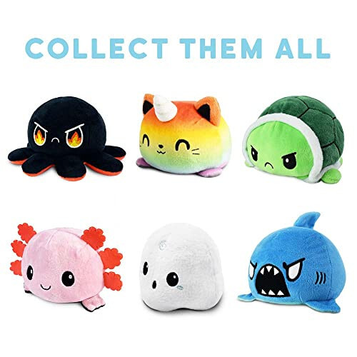 TeeTurtle - The Original Reversible Turtle Plushie - Green - Cute Sensory Fidget Stuffed Animals That Show Your Mood 4 inch - 4