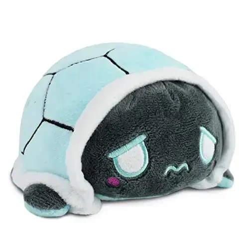 TeeTurtle - The Original Reversible Turtle Plushie - Rainy Day - Cute Sensory Fidget Stuffed Animals That Show Your Mood 3.5 inch, 100% Polyester Fiber 