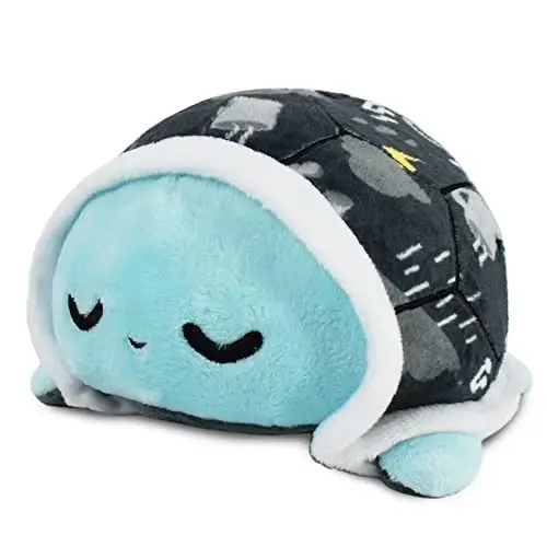 TeeTurtle - The Original Reversible Turtle Plushie - Rainy Day - Cute Sensory Fidget Stuffed Animals That Show Your Mood 3.5 inch, 100% Polyester Fiber - 2