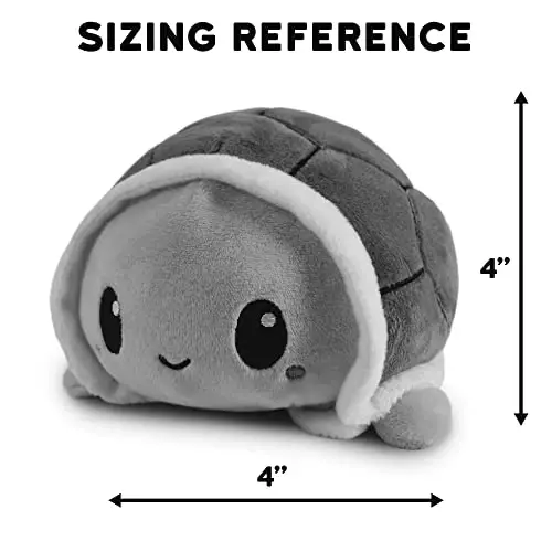 TeeTurtle - The Original Reversible Turtle Plushie - Rainy Day - Cute Sensory Fidget Stuffed Animals That Show Your Mood 3.5 inch, 100% Polyester Fiber - 4