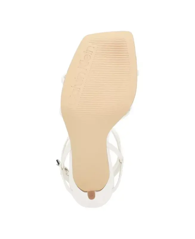 Tegin Strappy High Stiletto Dress Sandals-White - 5
