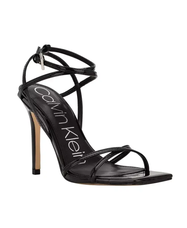 Women's Tegin Strappy High Stiletto Dress Sandals - Black Patent - 1
