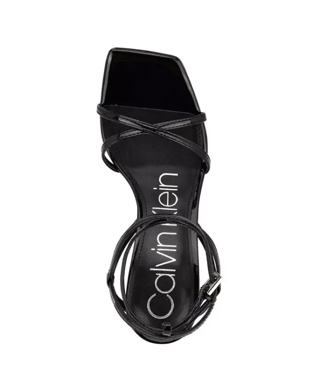 Women's Tegin Strappy High Stiletto Dress Sandals - Black Patent - 4