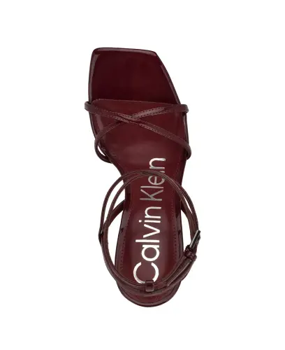 Tegin Strappy High Stiletto Dress Sandals-Burgundy Patent - 4