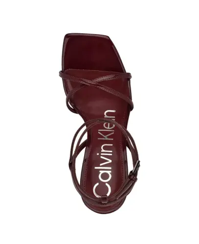Tegin Strappy High Stiletto Dress Sandals - Burgundy Patent - 4