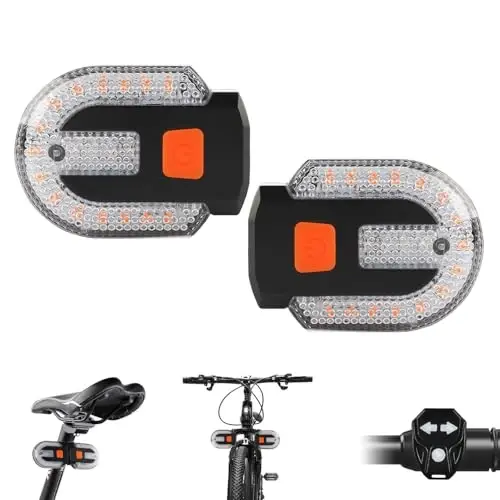 TEGUANGMEI Bike Tail Light with Turn Signal, Split Bicycle Rear Lights, USB Rechargeable Turn Signal Bike Taillights for Cycling, Cyclist Safety Warning Bike Light 5 Mode (Only One Remote Control) 