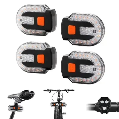 TEGUANGMEI Bike Tail Light with Turn Signal, Split Bicycle Rear Lights, USB Rechargeable Turn Signal Bike Taillights for Cycling, Cyclist Safety Warning Bike Light 5 Mode (Only One Remote Control) 