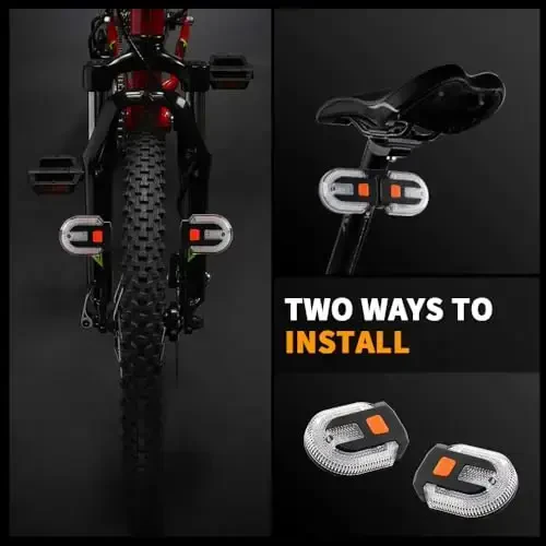 TEGUANGMEI Velosiped Dum Yoritgichi Burilish Signali Bilan, Bo'linadigan Velosiped Orqa Yoritgichlari, USB Zaryadlanuvchi Burilish Signalli Velosiped Orqa Chiroqlari Velosport, Velosipedchi Xavfsizligi Ogohlantirish Velosiped Chirog'i 5 Rejim (Faqat Bir Masofadan Boshqarish Pulti) - 3